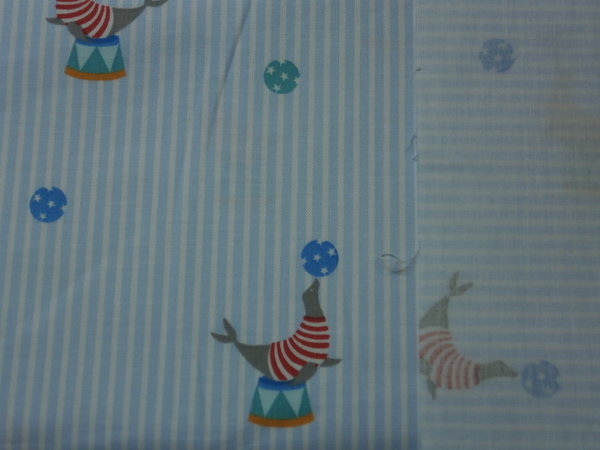 Fabric KC/596 weiß/h'blau Seehund